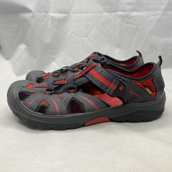 Merrell Hydro Hiking Sandals Waterproof Grey Red Closed-Toe Mens 6/ Womens 7.5 - Picture 3 of 11